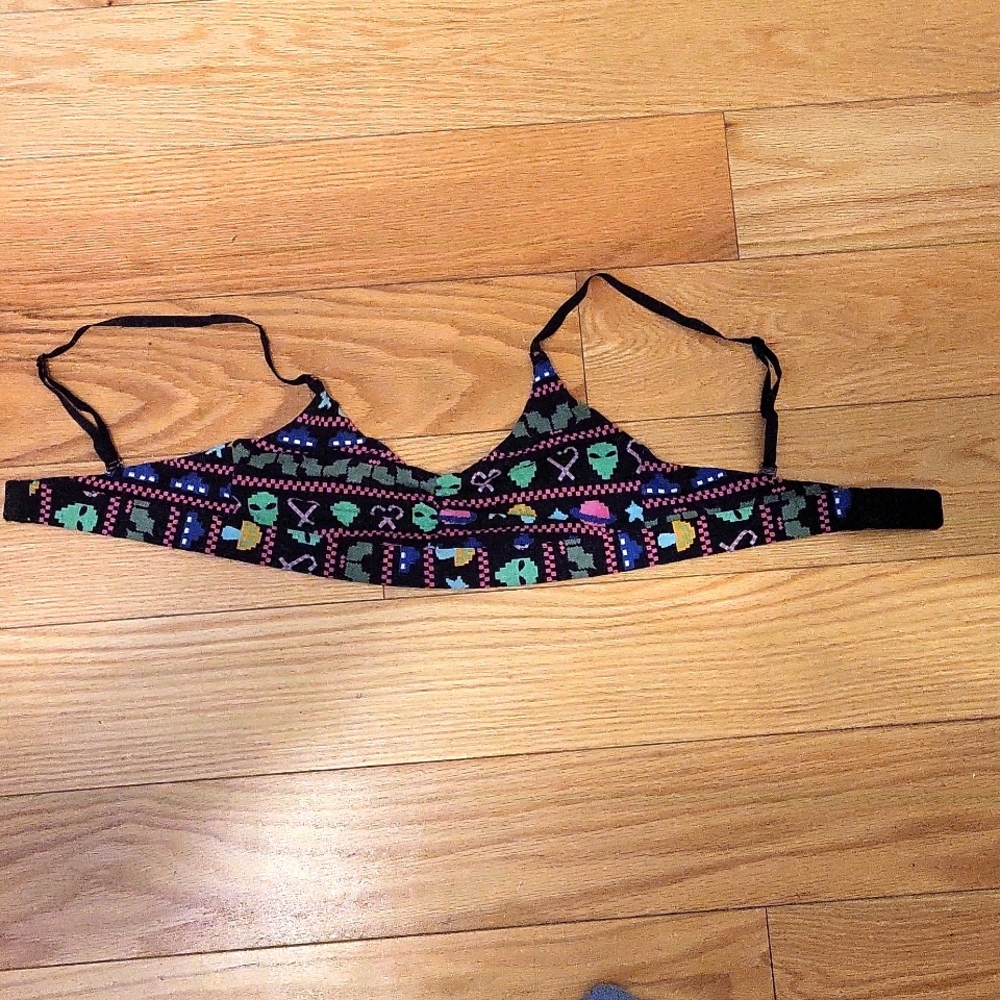 Aliens and mushrooms bra
